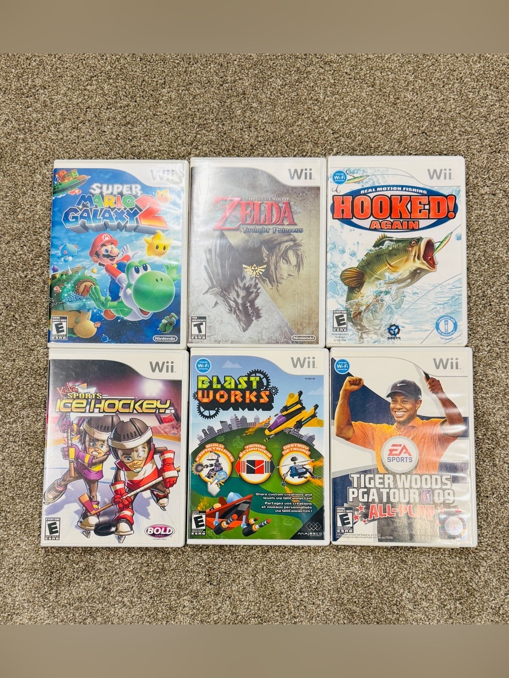 Nintendo Wii Game Lot of 6 CIB - Super Mario Galaxy 2, Zelda Twilight Princess